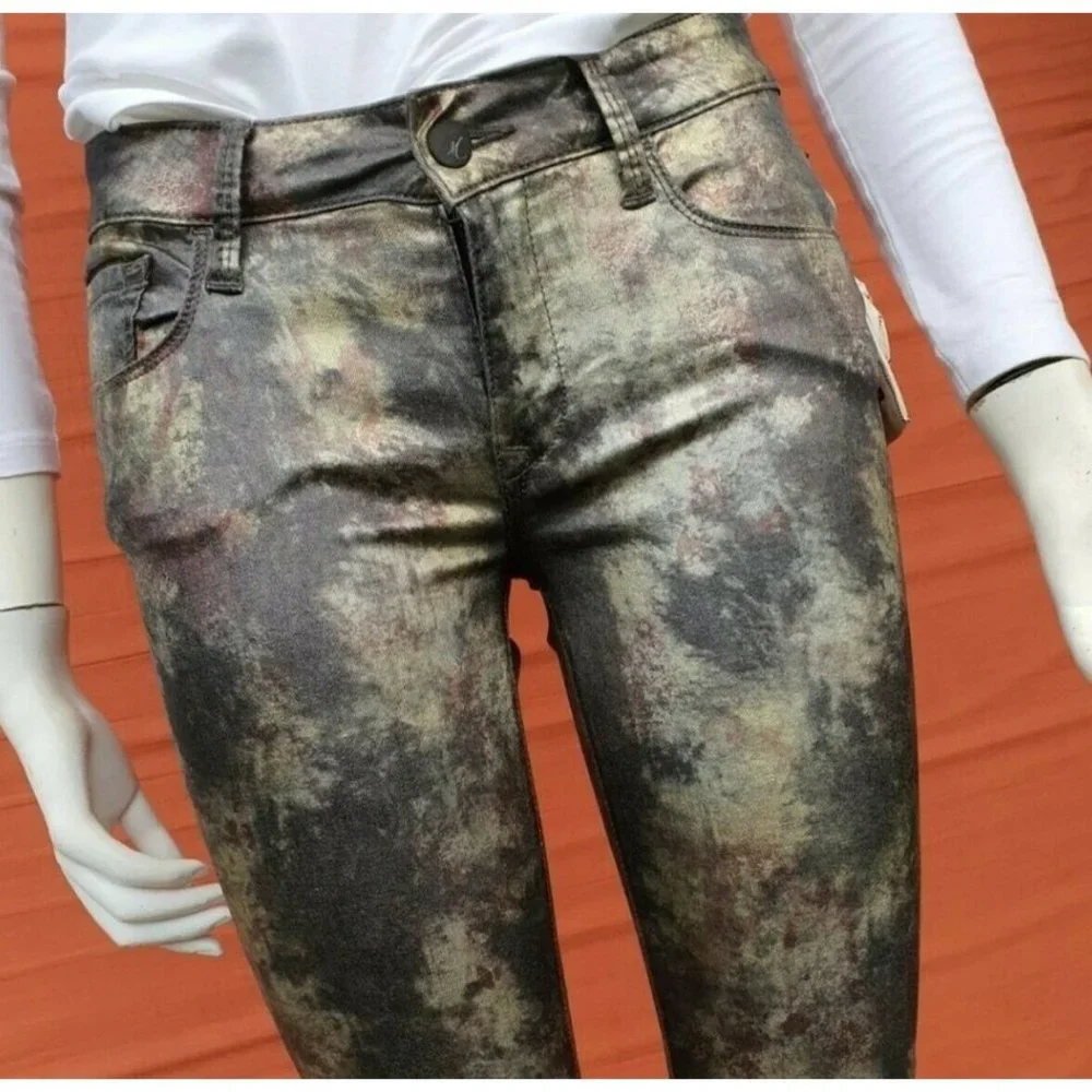 WOMENS Unisex MAVI Alexa Irridescent Skinny Jeans trousers Pant Size 8 Mid Rise - Picture 7 of 9